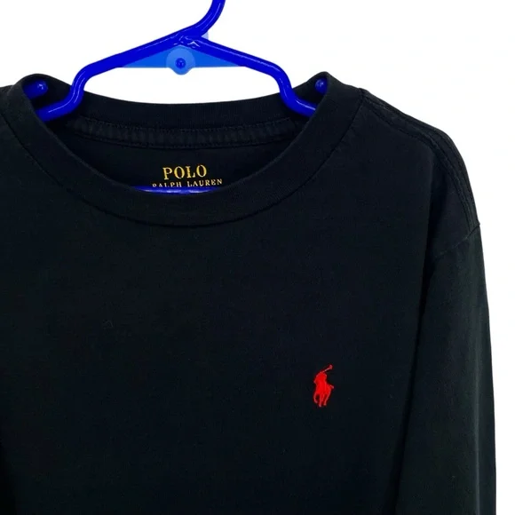 Polo Ralph Lauren Boys Long Sleeve Black T-Shirt Small - Picture 2 of 5